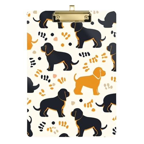 Acryl-Klemmbrett mit Metallclip, DIN A4, 31,8 x 22,9 cm, Gelb / Schwarz