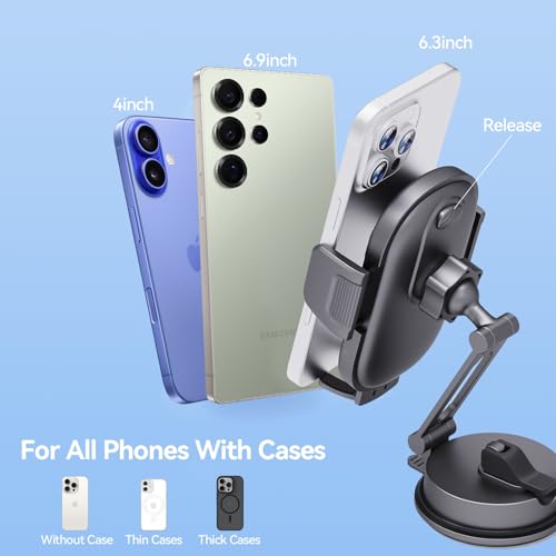 AiHiwvol Car Phone Mount with Vacuum Cup, Universal Tesla Phone Mount - image 7