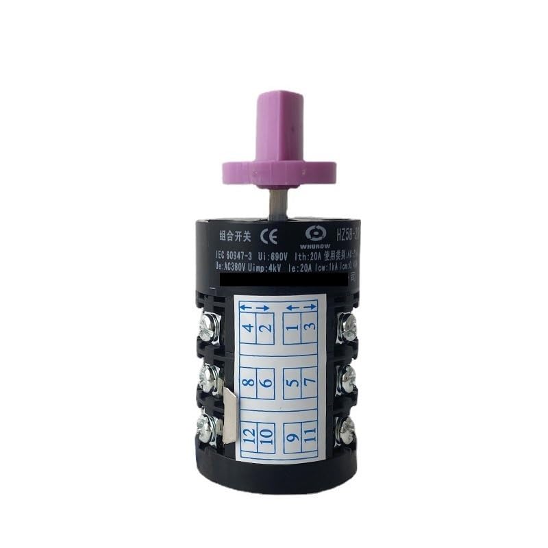 Interruptor de leva giratorio HZ5B-20/3 de 20A con 8 posiciones multipaso 3