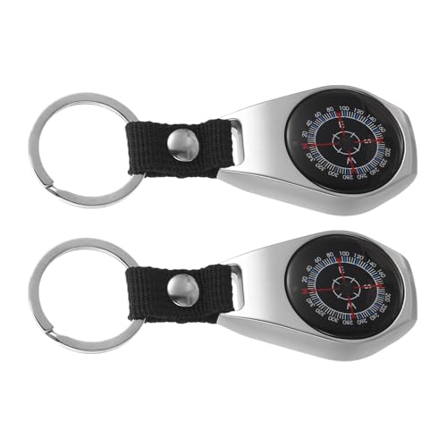 Brújula de supervivencia portátil con llavero 2 piezas miniatura 1