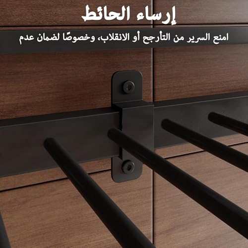 إطار سرير بطابقين معدني، سرير حديدي مزدوج الطبقات مطور شديد التحمل للبالغين والأطفال، سعة 500 كجم، سرير بإطار معدني مزدوج الطبقات مع حواجز حماية، تصميم موفر للمساحة للمنزل (لون أسود، 90 سم × 1.9 م)