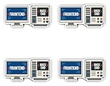 Aufkleber: 150 mm, 4 Stück - FRONTEND BACKEND Mega Sticker für Entwickler Büro
