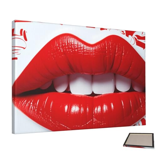 Impression de lèvres HCLYvexiria toile murale premium pour chambre