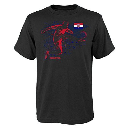 World Cup Soccer Croatia Kids & Youth "Tie Breaker" Tee, Black, Kids Medium(5-6)