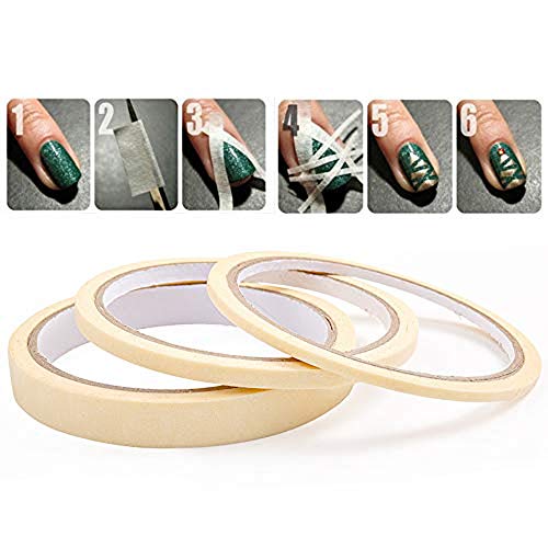 3pcs/Set Nail Art Tape Roll Wrap Adhesive Decoration Edge Guide Tips Design Stickers Tool Stripe Creative Masking Pattern 20m Per Roll French Tips Masking Tapes 3/5/12mm