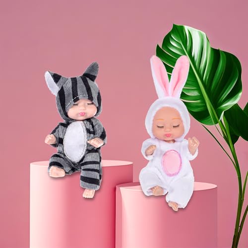 8 muñecas mini baby animal 10.16 cm para niñas miniatura 4