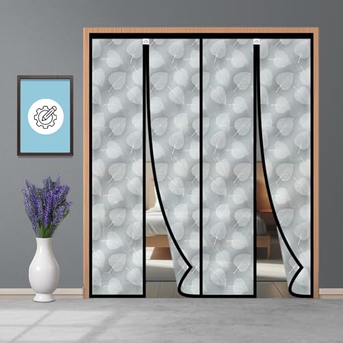 Image of Lifekrafts Customizable AC Curtain | Thermal Screen | Insulated |Non-Transparent and Leaf Design | Magnetic | Insect Screen, Pest Control, and Dust Control, (Upto Maximum 240x180cm)