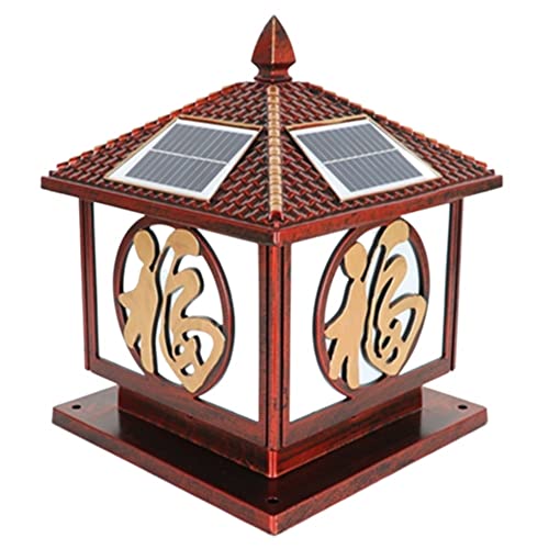 Lanterne solaire rétro pour colonne extérieure étanche au design japonais