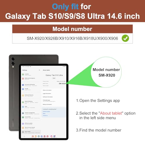 Image of DTTO for Samsung Galaxy Tab S9 Ultra 14.6 inch Case 2023, Premium Leather Business Folio Stand Cover with S Pen Holder for Galaxy Tablet S9 Ultra 14.6'' 2023 Model [SM-X910 /X916B /X918U], Brown