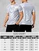 Casey Kevin Mens Metallic T-Shirts 70s Disco Outfits for Mens Holographic Short Sleeve Shiny Tops,White-XL #3