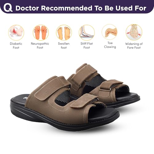 Image of DC2 Auckland Diabetic Sandals for Men | Neuropathy Footwear | High Adjustability | Wide Fit | Seamless Lining | Genuine Leather Sandals