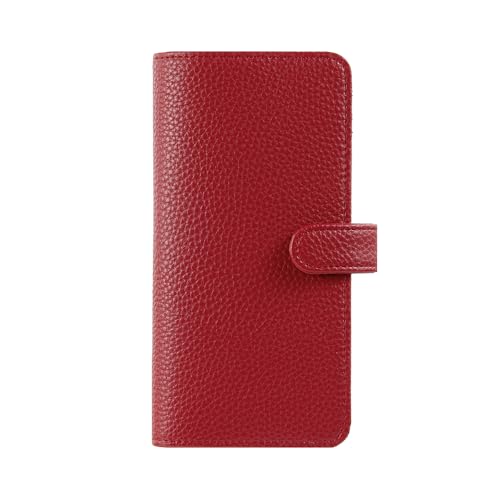 Aimedia Card Case, Thin, Compact, Smartphone Size, Card Slots, 18 Card Slots, Leather Style, Credit Cards, Commuter Passes, Unisex, Simple, Burgundy