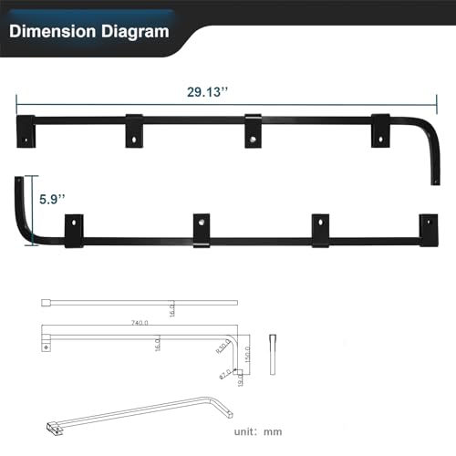 Image of Mud Flap Hangers Kit for Semi Trucks, 29.13''Length, w /All Mounting Brackets & Hardware & Aluminum Reflective Strip Kit
