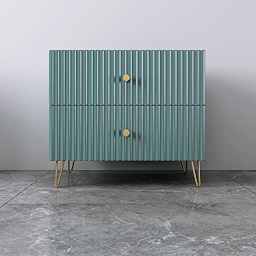 Mesita de noche de estilo nórdico para dormitorio (color: azul) (gris)