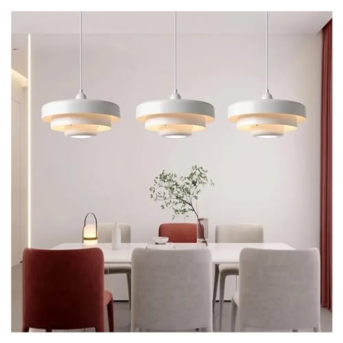 Lustre suspension LED blanc au design moderne et épuré pour luminaire de salon - 6