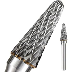 Carbide Burr Set 1/4 Shank w/Big Beech Holder Die Grinder Bits Drill Bits Grinding Bits for Metal Rotary Tool Attachment Accessories Rasp Weld Wood Stone for Milwaukee Dewalt (FO-3)