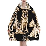 Photo Gallery coperta con cappuccio oversize con stampa di pastore tedesco, coperta indossabile per adulti, per donne, uomini e adolescenti, super morbida e calda flanella con cappuccio con grande tasca, 3d, 280g Photo Gallery coperta con cappuccio oversize con stampa di pastore tedesco, coperta indossabile per adulti, per donne, uomini e adolescenti, super morbida e calda flanella con cappuccio con grande tasca, 3d, 280g
