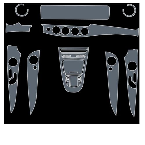 Console centrale Benz E63S 2021 protégée par film TPU transparent