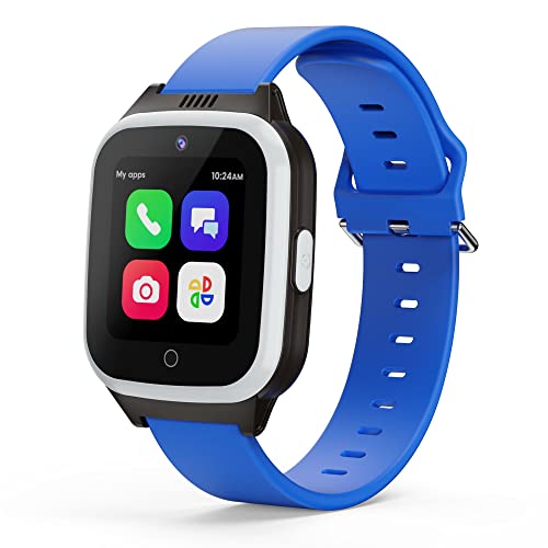 Cosmo JrTrack 2 SE Smart Watch for Kids | 4G Phone Calling & Text Messaging | SIM Card & Flexible Data Plans | GPS Tracker Watch for Kids | Children’s Smartphone Alternative (Blue)