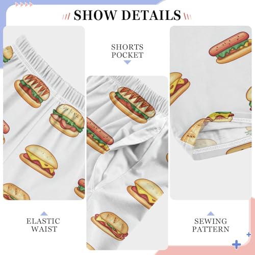 Hamburger Sandwich Boys Long Pants Soft Trousers Elastic Waist Kids Lounge Bottoms with Pockets S-XL4