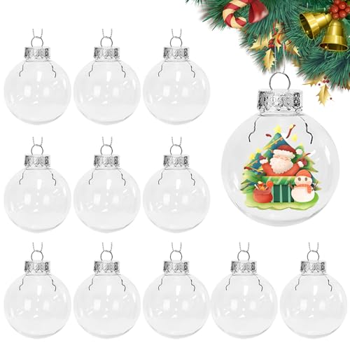 Spetsbst 8cm Transparent Weihnachtskugeln zum Befüllen 12 Stück...