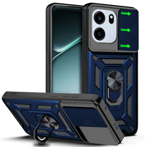 Image of AESTMO Tough Armor OnePlus Nord CE 6 5G Bumper Back Case Cover | Ring Holder & Sliding Camera Shield Cover | 360 Degree Protection Back Case Cover for OnePlus Nord CE 6 5G (Blue)