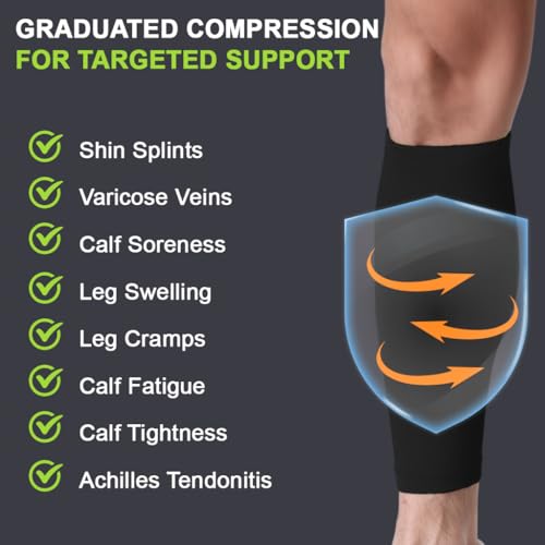 Image of PROBEROS Calf Compression Sleeve, Sports Leg Compression Socks for Shin Splint, Varicose Vein and Calf Pain Relief(Green