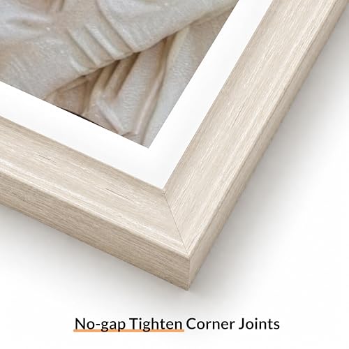 Image of Art Street Wooden Photo Frame for living room, Aesthetic Cave Design Photo Frames for Photograph, Art Work, Certificates Set of 4 (10x10 Inch, White)