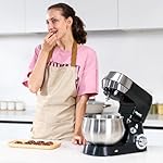 Stand Mixer, 5.3Qt 660W, 6-Speed Tilt-head Food Mixer, Electric Kitchen Portable Lightweight Mixer with Stainless Steel Bowl, Dough Hook, Whisk, Beater(Black) - Image 5
