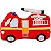 alles-meine.de GmbH Plüsch - Kissen / Schmusekissen / Sitzkissen _ Design wählbar _ Auto Feuerwehr - inkl. Name - Kuschelkissen - 40 cm x 29 cm - Figur Form - groß - sehr weich -..