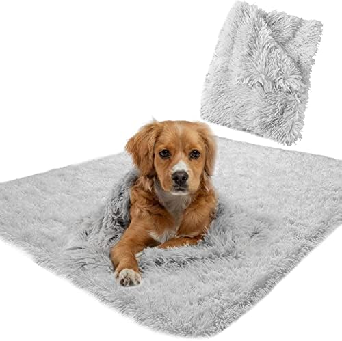 AEYAKA Cat Blanket Dog Blanket Pet Blanket Fluffy Fleece Soft Snuggle Blanket Plush Faux Fur Warm Dog Mat Washable Puppy Couch Sofa Bed Cover Pad Dog Donut for Dogs & Cats Grey M 20x30inch