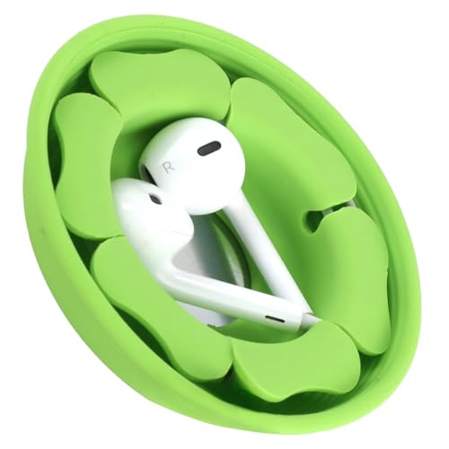 MAIRUI Wired Earbud Case Earphone Headphone Cord Organizer Earbuds Wrap Soft Silicone Magnetic Holder Storage Tangle Free Cable Winder(Green)