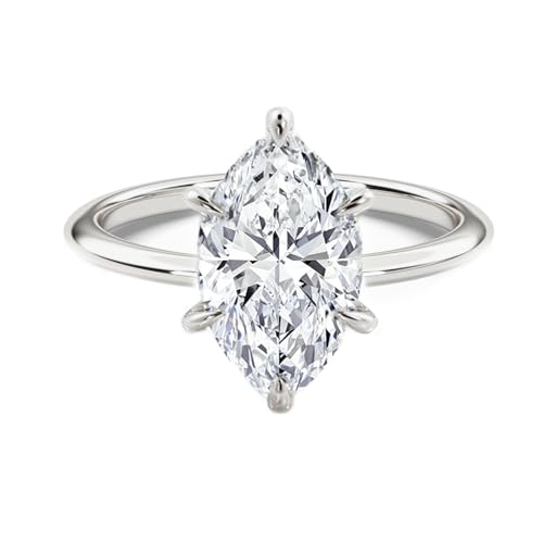 10k 14k 18k Solid Gold Moissanite Engagement Ring 1 1.5 2 2.5 3 Carat Center Round/Cushion/Oval/Pear/Marquise/Asscher/Emerald/Princess/Radiant Cut Solitaire Moissanite Wedding Ring for Her Women3