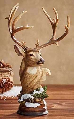 BLACK FOREST DECOR Snowy Mule Deer Sculpture