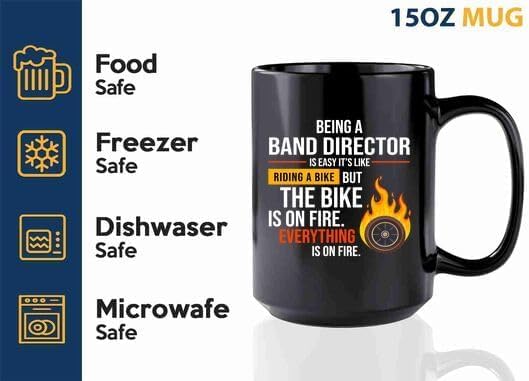 Bubble Hugs Band Director Coffee Mug 15oz Black - Being a Band Director is Easy - Band Director Gift for Men Marching Band Gift Director Mug Gift for Choir Director