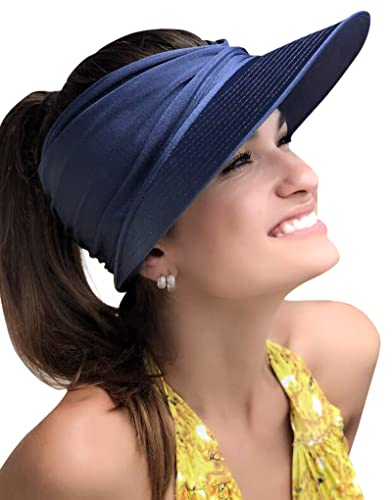 Visera de sol para mujer con protección UV y ala ancha miniatura 2