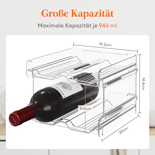 Foto von Lifewit Stapelbar Flaschenhalter Kühlschrank für 4 Flaschen, Weinregal