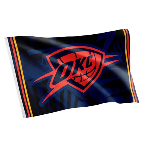 Desert Cactus Oklahoma City Thunder Flag NBA 100% Polyester Indoor Outdoor OKC 3x5 feet National Basketball Association Team Flags (Flag City Edition 2023 B)