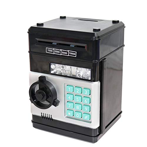 Super Electronic Bank,Bank Code Lock for Kids Baby Toy Safe Coin Banks Money Saving Box Password for Children (Black)