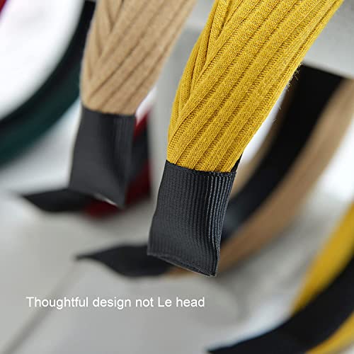 Image of DRESHOW 8 Pack Knotted Headbands for Women Wide Turban Headband Yoga Exercise Ribbing Hair Hoop Hair Bands Accessories
