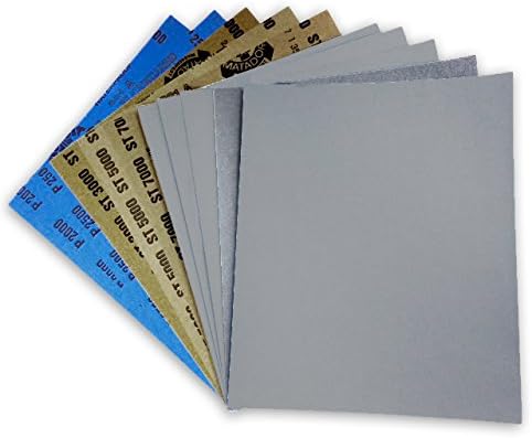 9 X 11 Inch Assorted Grit Premium Waterproof Starcke Matador Sandpaper Sheets, 10 Pack