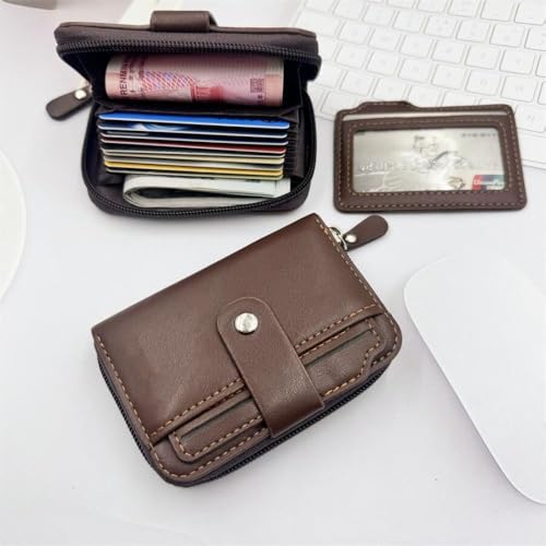 Short Wallet PU Mini Card Holder Slim Purse(light coffee)3