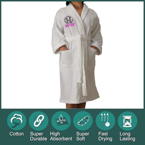 Spider Thread Studio Personalized Unisex Terry Velvet Cotton Luxury Monogrammed Cozy Hotel Robe2