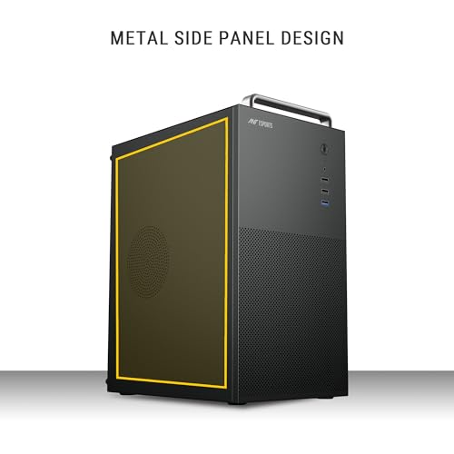 Image of Ant Esports Si12 Mid-Tower Computer Case /Gaming Cabinet - Black | Support M-ATX, Mini-ITX | Pre-Installed 1 Black Fan