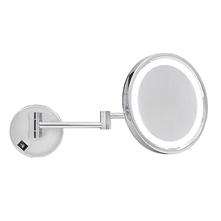 Espelho De Aumento De Parede Com Iluminação De Led Integrada Articulável Bivolt