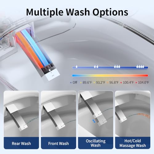 Image of DeerValley Smart Toilet with Bidet Built in, Auto Open Close, ADA Height