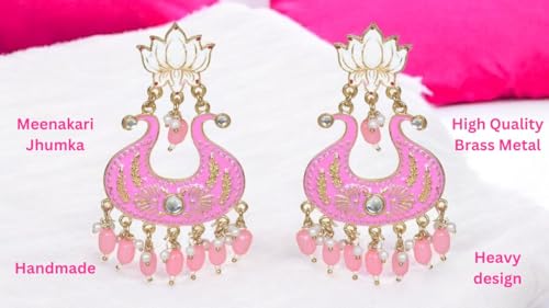Image of Nilu's Collection Handmade Antique Designer Floral Jhumka for Women & Girls | Made of Brass | Any occasion, festival, function