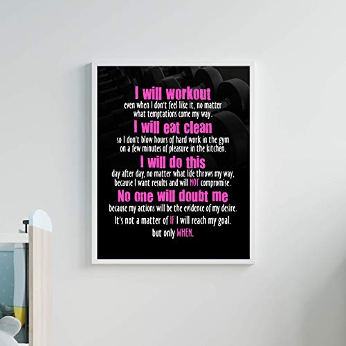 "I Will Workout & Eat Clean" Motivational Quotes Exercise Wall Sign-11 x 14" Inspirational Fitness Art Print-Ready to Frame. Positive Decor for Home-Gym-Weight-Locker Room. Great Gift of Motivation! 5 "I Will Workout & Eat Clean" Motivational Quotes Exercise Wall Sign-11 x 14" Inspirational Fitness Art Print-Ready to Frame. Positive Decor for Home-Gym-Weight-Locker Room. Great Gift of Motivation!