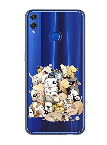 Oihxse Case Transparente Suave TPU Compatible con Huawei Y6 Prime 2018/Y6 2018 Funda [Lindo Caricatura Flor Serie Dibujos] Cristal Protector Carcasa Anti Rasguños Bumper Cover-Perro