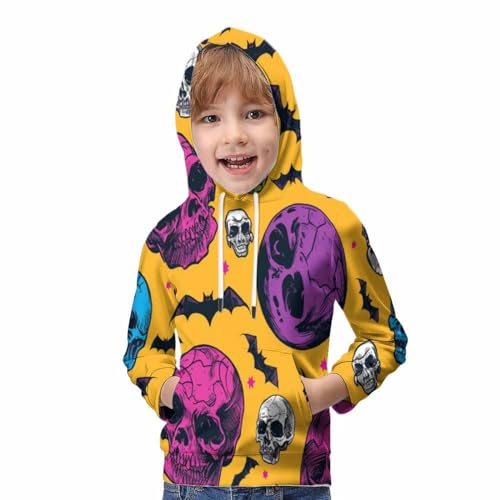 Sweat garçon imprimé 3D résistant aux lavages pull capuche crânes 8-10 ans - 5